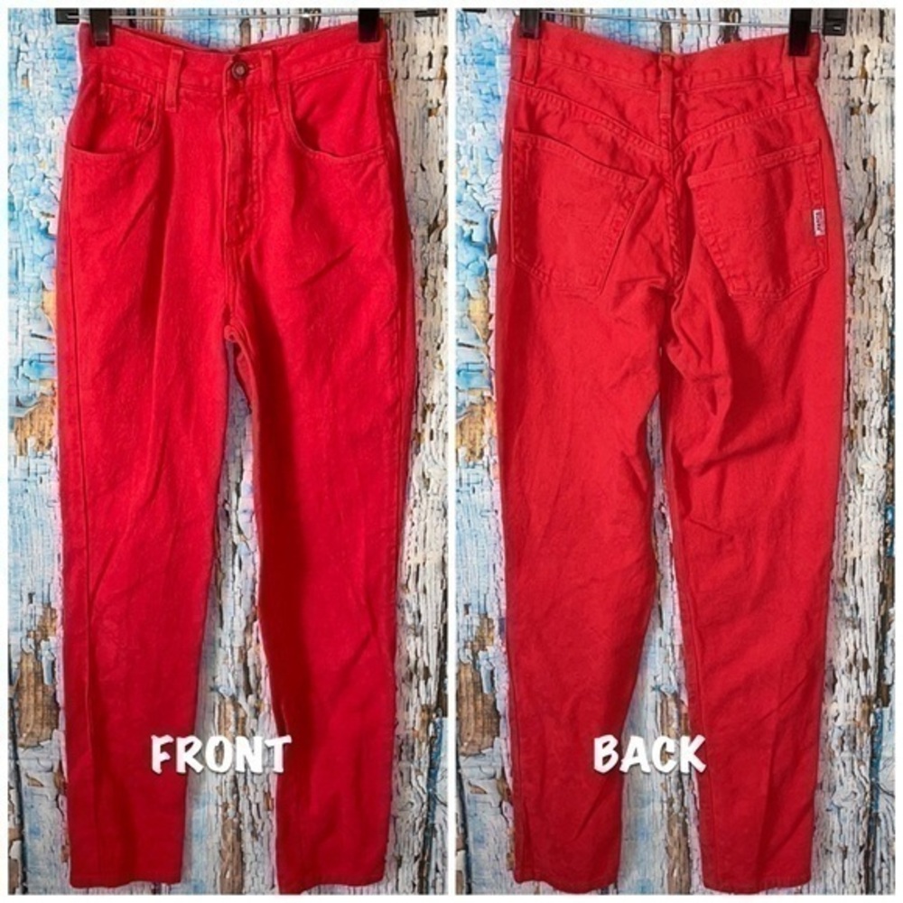 Vintage Guess Textured Faded Red Hi Rise Mom Jeans